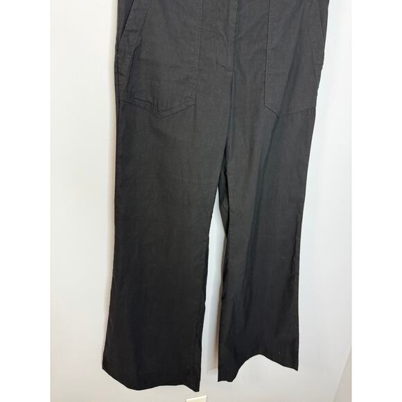 Maeve by Anthropologie Naomi Linen Blend Wide-Leg Flare Pants Black Sz 4 NWOT - Picture 8 of 16